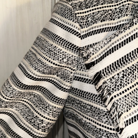 Jasper Cotton Wool Blend Stripe Tweed Raw Edged Lapels Corporate Jacket Size S - Picture 5 of 13